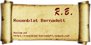 Rosenblat Bernadett névjegykártya